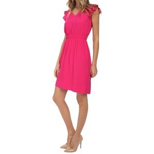 Kate Spade | Fluid Crepe Frill Pink Dress